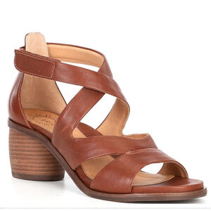 Brioso NEW Verandah Leather Block‎ Heel Sandals Brown Size 8